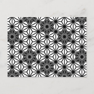Japans Asanoha of Star Pattern, wit en zwart Briefkaart