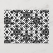 Japans Asanoha of Star Pattern, wit en zwart Briefkaart (Voorkant)
