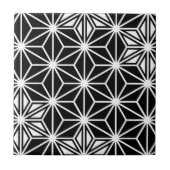 Japans Asanoha of Star Pattern, zwart-wit Tegeltje (Voorkant)