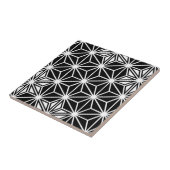 Japans Asanoha of Star Pattern, zwart-wit Tegeltje (Zijkant)