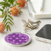 Japans Asanoha-patroon - amethyst paars Sleutelhanger (Zijkant)