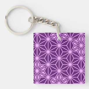 Japans Asanoha-patroon - amethyst paars Sleutelhanger