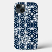 Japans Asanoha-patroon - blauw van de marine Case-Mate iPhone Case (Achterkant)