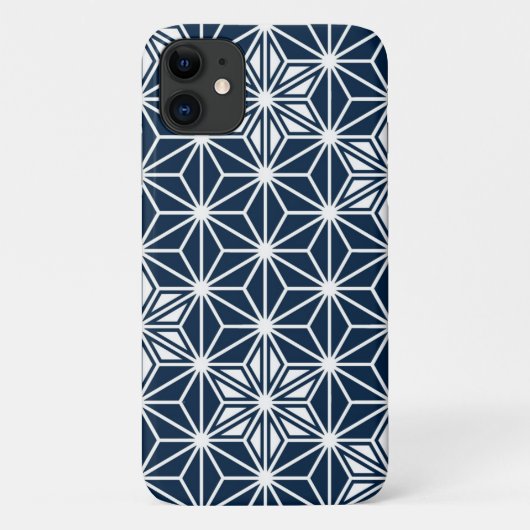 Japans Asanoha-patroon - blauw van de marine Case-Mate iPhone Case (Achterkant)