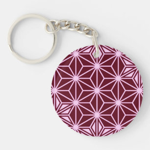 Japans Asanoha patroon - bordeauxrood Sleutelhanger
