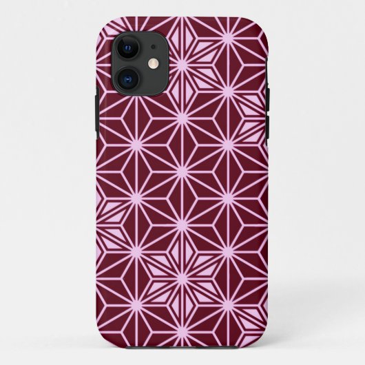 Japans Asanoha-patroon - Bourgogne Case-Mate iPhone Case (Achterkant)