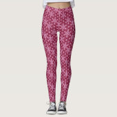 Japans Asanoha-patroon - Bourgogne Leggings (Voorkant)