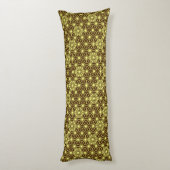 Japans Asanoha-patroon - bruin en geel Lichaamskussen (Achterkant (Verticaal))