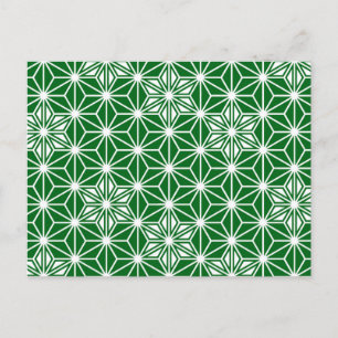 Japans Asanoha-patroon - dennen groen Briefkaart