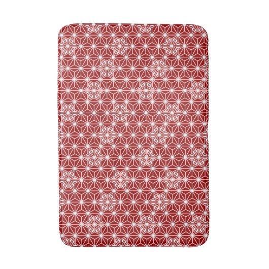 Japans Asanoha-patroon, diep rood en wit Badmat (Voorkant Verticaal)