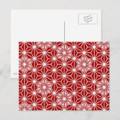 Japans Asanoha-patroon - donkerrood Briefkaart (Voorkant / Achterkant)
