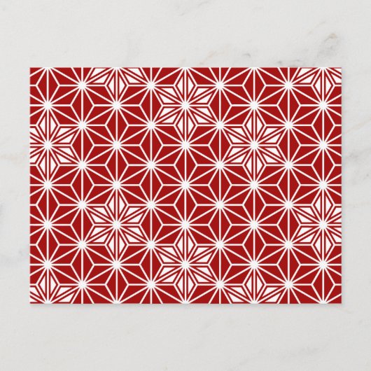 Japans Asanoha-patroon - donkerrood Briefkaart (Voorkant)