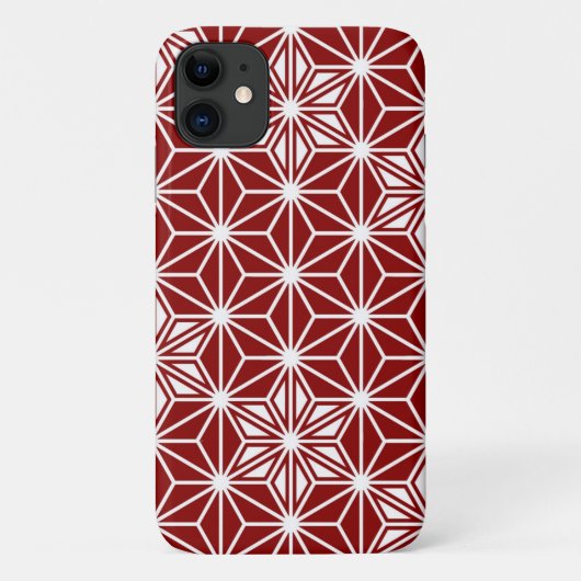 Japans Asanoha-patroon - donkerrood Case-Mate iPhone Case (Achterkant)