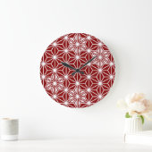 Japans Asanoha-patroon - donkerrood Grote Klok (Huis)