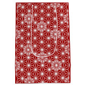Japans Asanoha-patroon - donkerrood Medium Cadeauzakje (Achterkant)