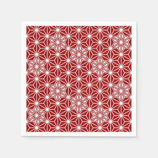 Japans Asanoha-patroon - donkerrood Servet (Voorkant)