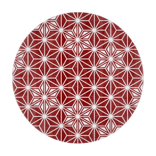 Japans Asanoha-patroon - donkerrood Snijplank (Voorkant)