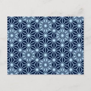 Japans Asanoha patroon - Indigo blauw Briefkaart