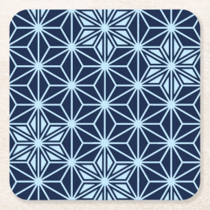 Japans Asanoha patroon - Indigo blauw Kartonnen Onderzetters