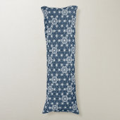 Japans Asanoha-patroon - indigo blauw & wit Lichaamskussen (Voorkant Verticaal)