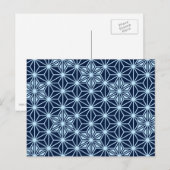 Japans Asanoha-patroon - Indigo Blue Briefkaart (Voorkant / Achterkant)