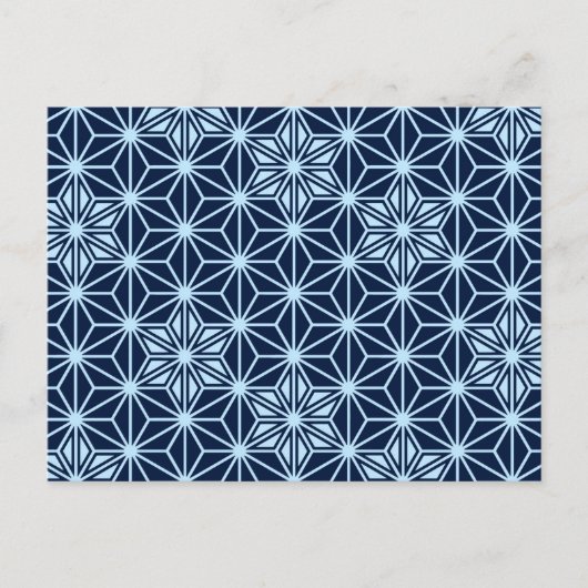 Japans Asanoha-patroon - Indigo Blue Briefkaart (Voorkant)