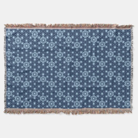 Japans Asanoha-patroon, Indigo Blue Deken (Voorkant)