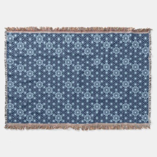 Japans Asanoha-patroon - Indigo Blue Deken (Voorkant)