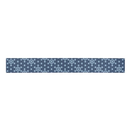 Japans Asanoha-patroon - Indigo Blue Grosgrain Lint (Voorkant)