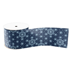 Japans Asanoha-patroon - Indigo Blue Grosgrain Lint