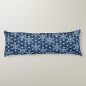 Japans Asanoha-patroon - Indigo Blue Lichaamskussen (Achterkant)