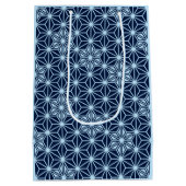 Japans Asanoha-patroon - Indigo Blue Medium Cadeauzakje (Achterkant)