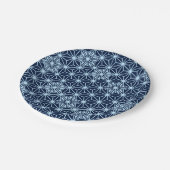 Japans Asanoha-patroon - Indigo Blue Papieren Bordje (Gekanteld)