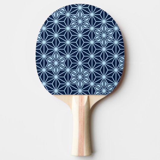 Japans Asanoha-patroon - Indigo Blue Tafeltennisbatje (Voorkant)