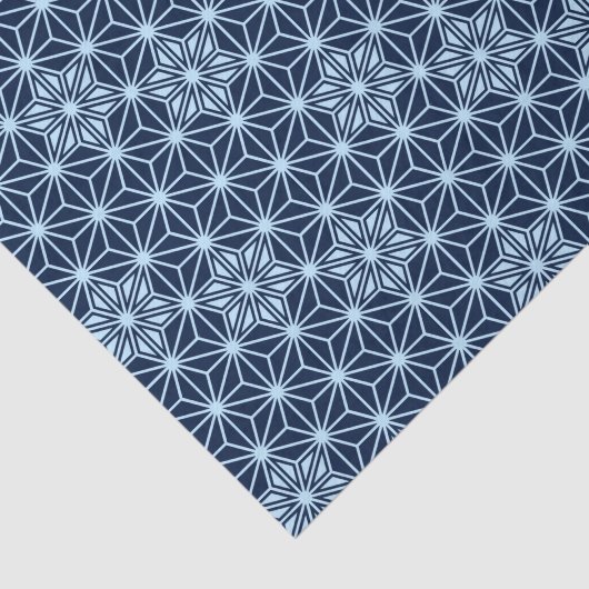Japans Asanoha-patroon - Indigo Blue Tissuepapier (Detail)