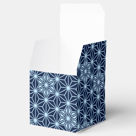 Japans Asanoha-patroon - indigoblauw Bedankdoosjes (Geopend)