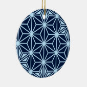 Japans Asanoha-patroon - indigoblauw Keramisch Ornament (Rechts)