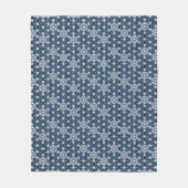 Japans Asanoha-patroon - indigoblauw & wit Fleece Deken (Voorkant)