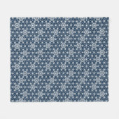 Japans Asanoha-patroon - indigoblauw & wit Fleece Deken (Voorkant (Horizontaal))
