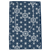 Japans Asanoha patroon - indigoblauw & wit Medium Cadeauzakje (Voorkant)
