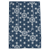 Japans Asanoha patroon - indigoblauw & wit Medium Cadeauzakje (Achterkant)