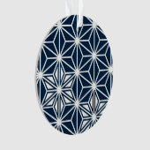Japans Asanoha-patroon - indigoblauw & wit Ornament (voorkant)