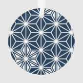 Japans Asanoha-patroon - indigoblauw & wit Ornament (achterkant)