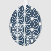 Japans Asanoha-patroon - indigoblauw & wit Ornament (voorkant)