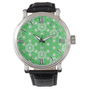 Japans Asanoha-patroon - jade groen Horloge