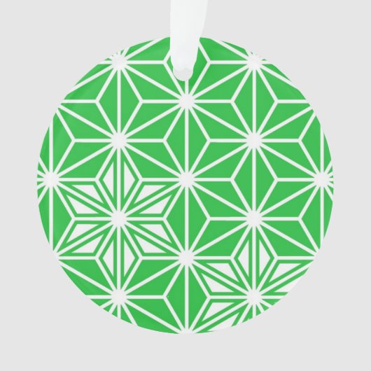 Japans Asanoha-patroon - jade groen Ornament (voorkant)