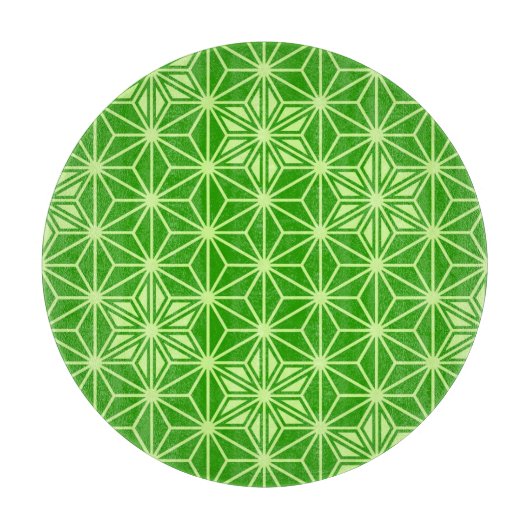 Japans Asanoha-patroon - kalkgroen Snijplank (Voorkant)