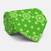 Japans Asanoha-patroon - kalkgroen Stropdas (Opgerold)