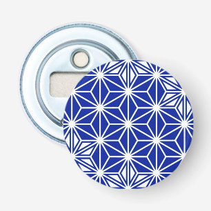 Japans Asanoha-patroon - kobaltblauw Button Flesopener