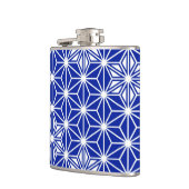 Japans Asanoha-patroon - kobaltblauw Heupfles (Links)